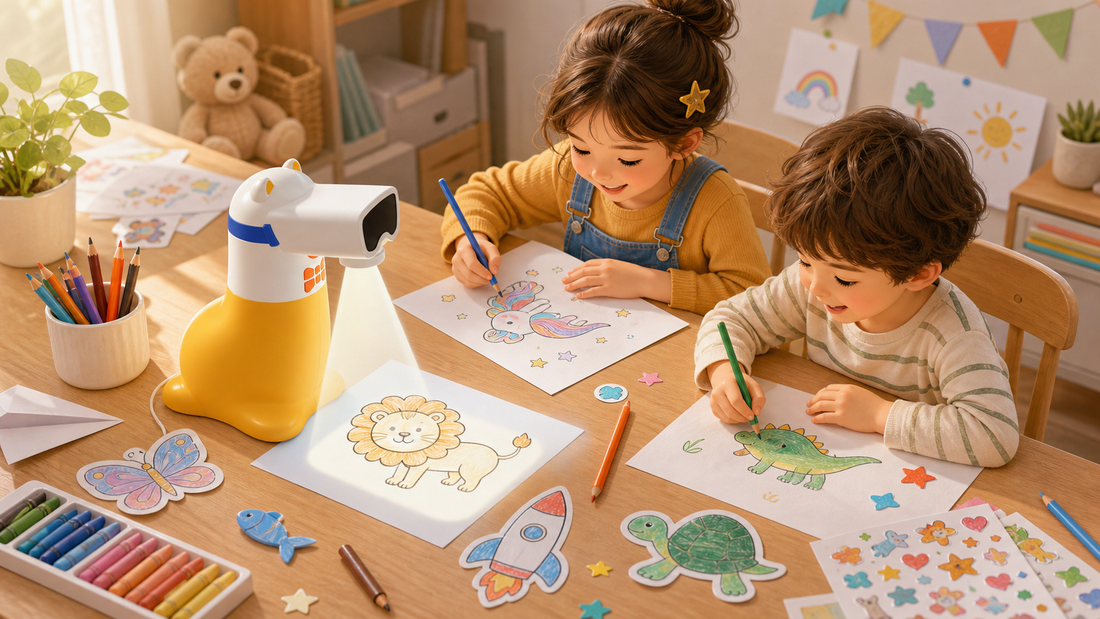 Screen-free drawing activities with paper, pencils, and AI-inspired prompts